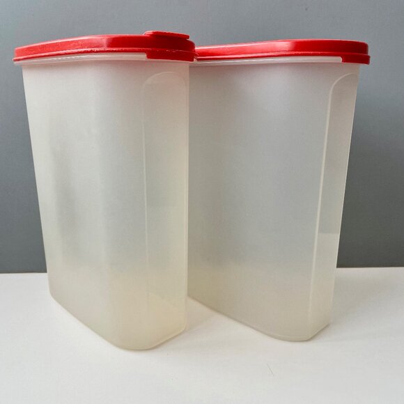 Tupperware 9” Oval #4 Modular Mates 1614 + Red Seal Lids 2 Lot 9.75 c 1616 1618 - Picture 2 of 11